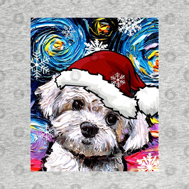 Maltipoo Santa by sagittariusgallery